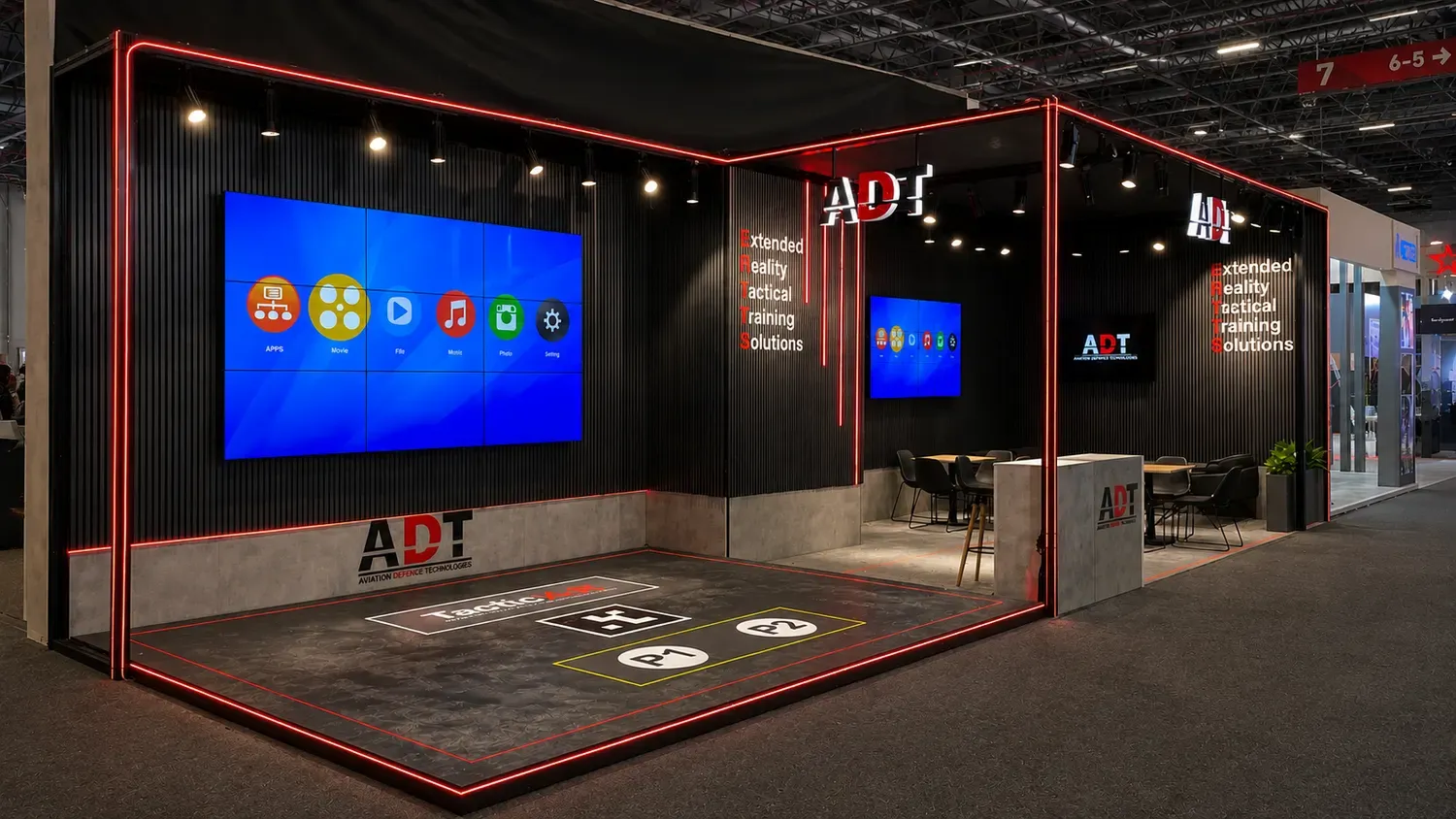Maxima LightBox ışıklı sistemle hazırlanan ADT fuar standı