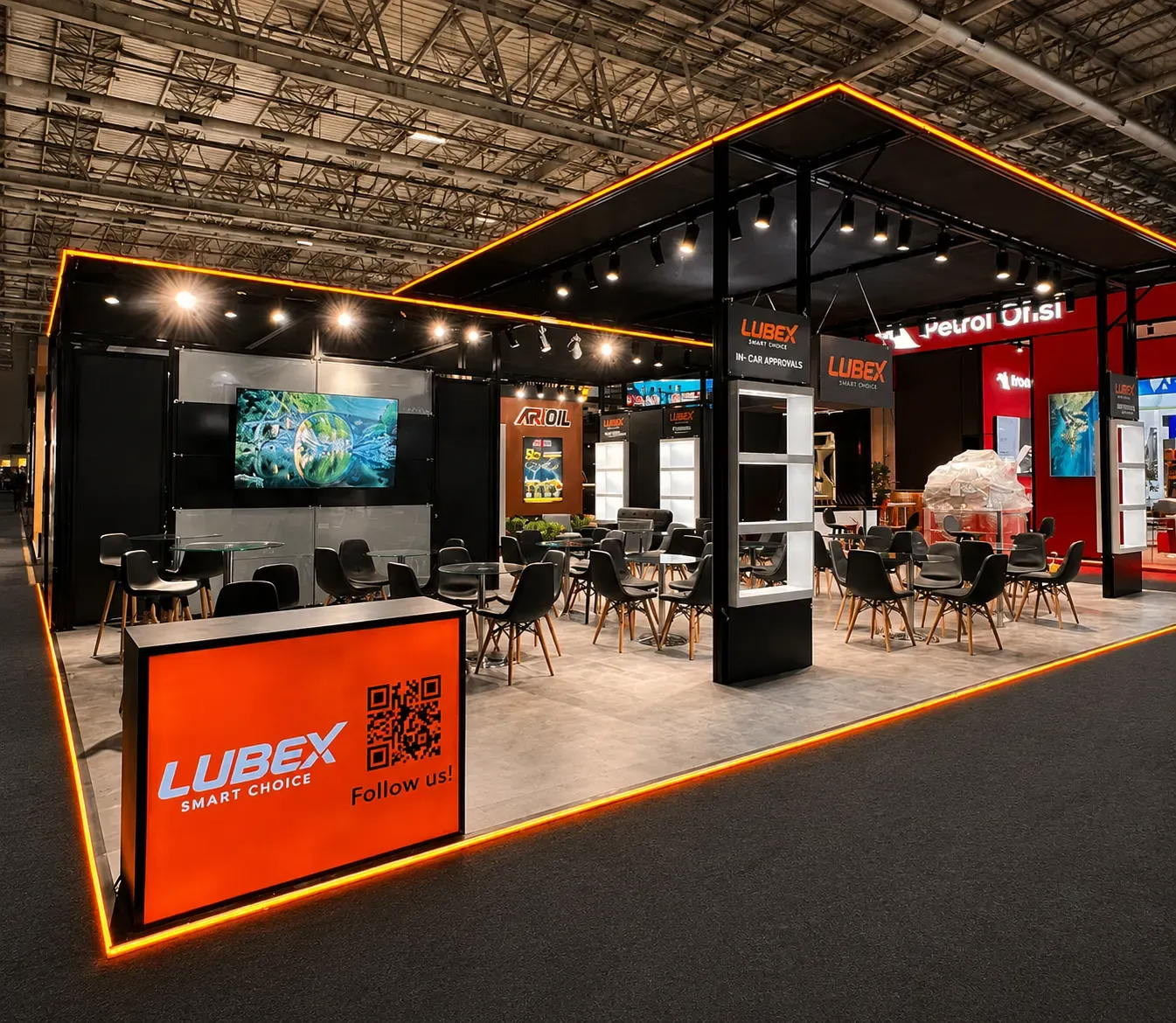 Maxima LightBox ışıklı sistemle hazırlanan Lubex fuar standı