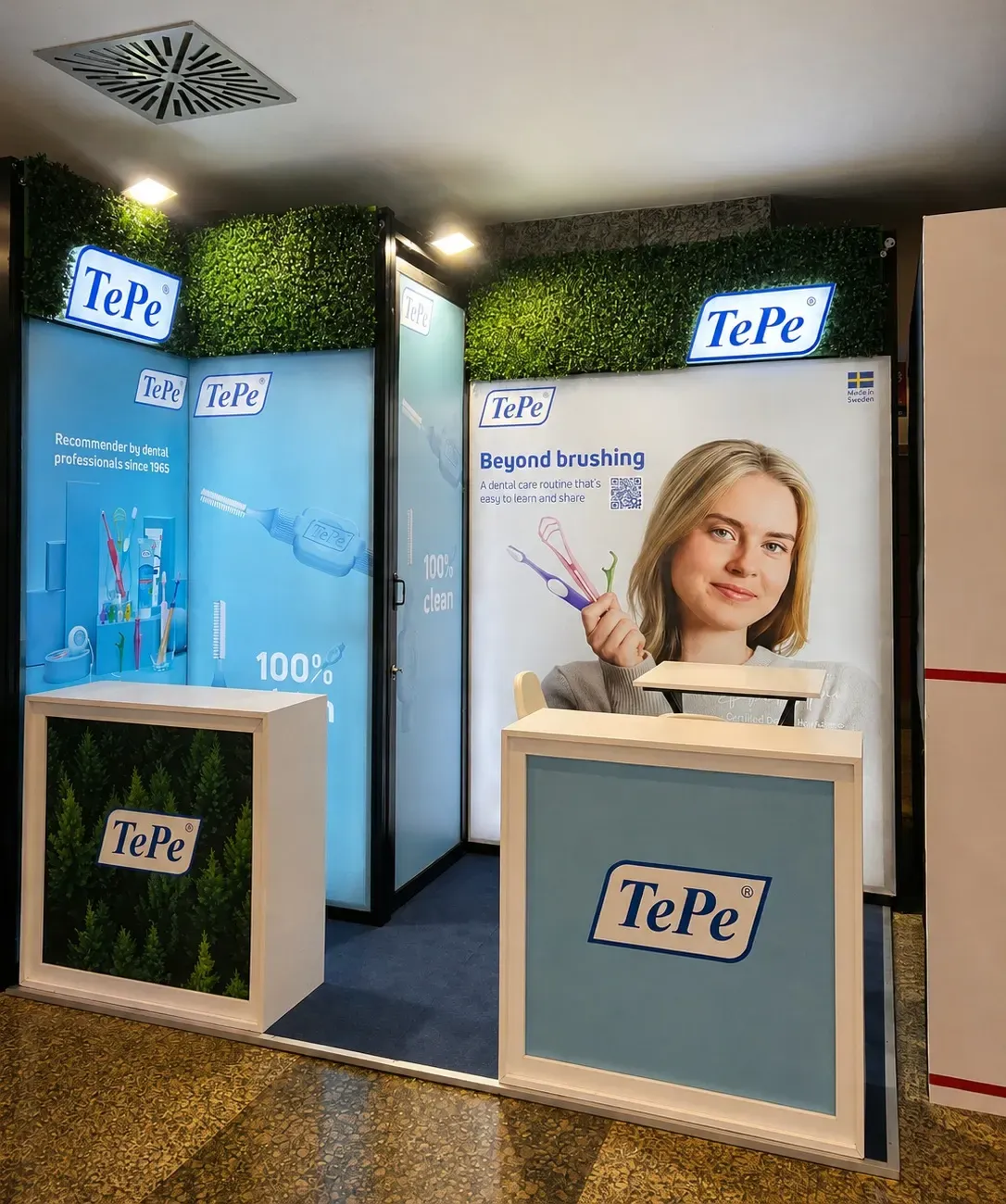 Maxima LightBox ışıklı sistemle hazırlanan TePe fuar standı